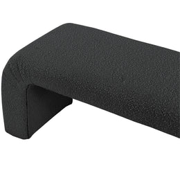Meridian Niagara Black Boucle Fabric Bench