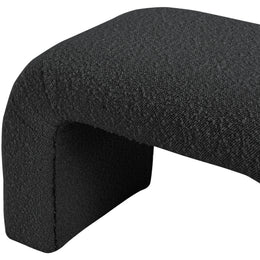 Meridian Niagara Black Boucle Fabric Bench