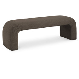 Meridian Niagara Brown Boucle Fabric Bench