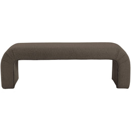 Meridian Niagara Brown Boucle Fabric Bench