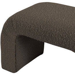 Meridian Niagara Brown Boucle Fabric Bench