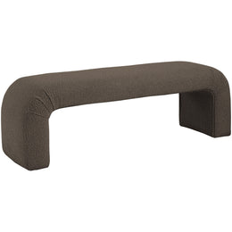 Meridian Niagara Brown Boucle Fabric Bench