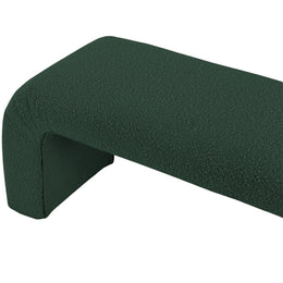 Meridian Niagara Green Boucle Fabric Bench
