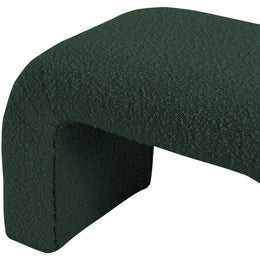 Meridian Niagara Green Boucle Fabric Bench