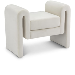 Meridian Sloan Cream Velvet Bench