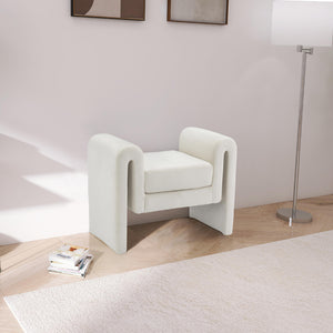 Meridian Sloan Cream Velvet Bench