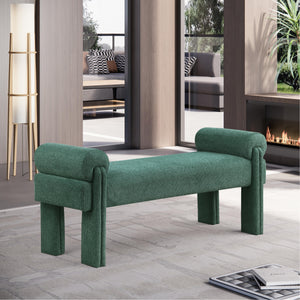 Meridian Stefano Green Polyester Fabric Bench