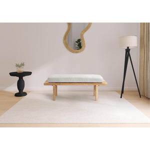 Meridian Naya Cream Chenille Fabric Bench