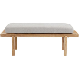 Meridian Naya Cream Chenille Fabric Bench