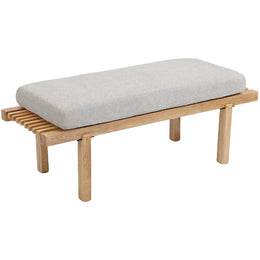 Meridian Naya Cream Chenille Fabric Bench