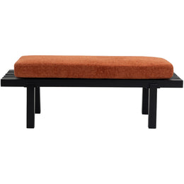 Meridian Naya Cognac Chenille Fabric Bench