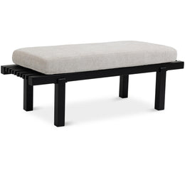 Meridian Naya Cream Chenille Fabric Bench
