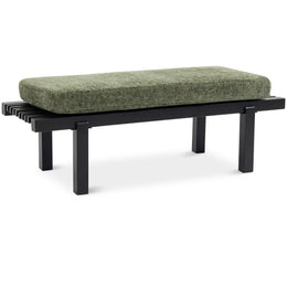 Meridian Naya Green Chenille Fabric Bench