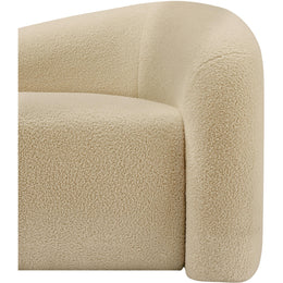 Meridian Kali Beige Faux Shearling Teddy Fabric Chair