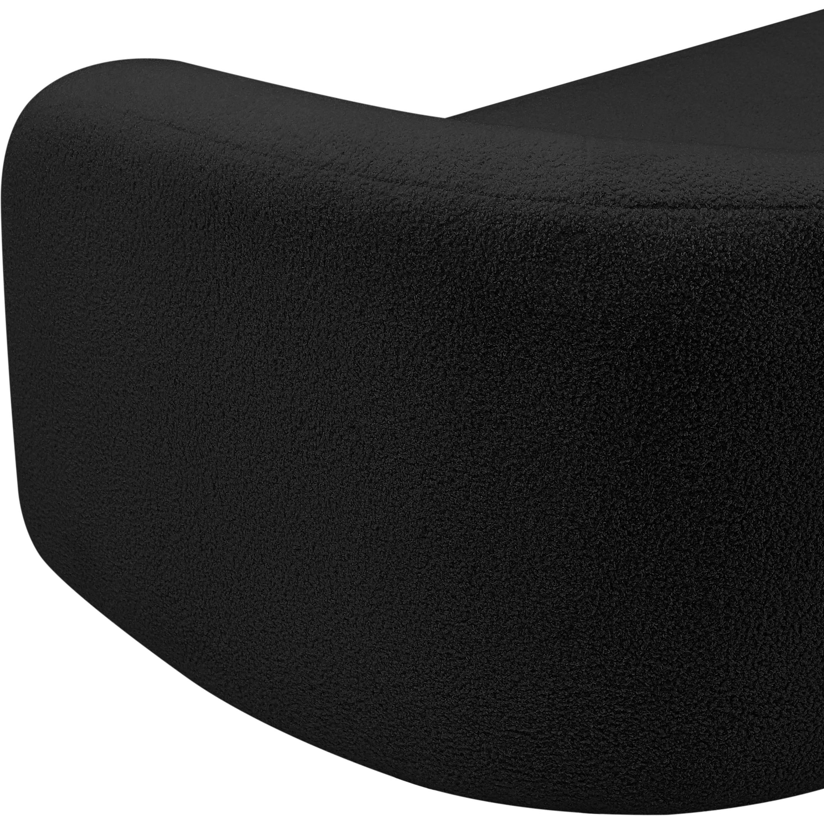 Meridian Kali Black Faux Shearling Teddy Fabric Chair