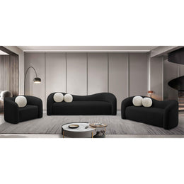 Meridian Kali Black Faux Shearling Teddy Fabric Chair