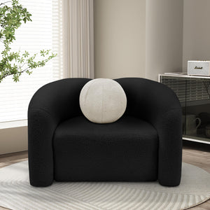 Meridian Kali Black Faux Shearling Teddy Fabric Chair