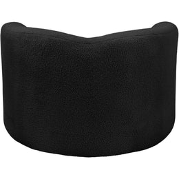 Meridian Kali Black Faux Shearling Teddy Fabric Chair