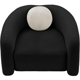 Meridian Kali Black Faux Shearling Teddy Fabric Chair