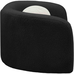 Meridian Kali Black Faux Shearling Teddy Fabric Chair