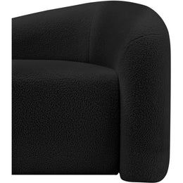 Meridian Kali Black Faux Shearling Teddy Fabric Chair