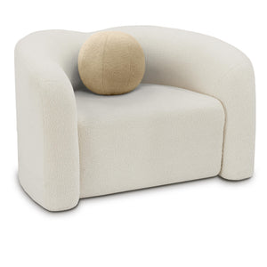Meridian Kali Cream Faux Shearling Teddy Fabric Chair