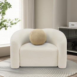 Meridian Kali Cream Faux Shearling Teddy Fabric Chair