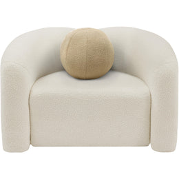 Meridian Kali Cream Faux Shearling Teddy Fabric Chair