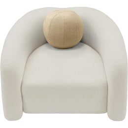 Meridian Kali Cream Faux Shearling Teddy Fabric Chair