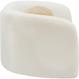 Meridian Kali Cream Faux Shearling Teddy Fabric Chair