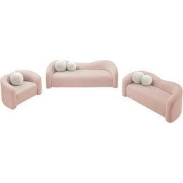 Meridian Kali Pink Faux Shearling Teddy Fabric Chair
