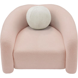 Meridian Kali Pink Faux Shearling Teddy Fabric Chair