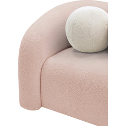 Meridian Kali Pink Faux Shearling Teddy Fabric Chair