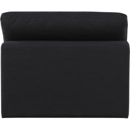 Meridian Comfy Black Linen Textured Fabric Modular Armless Chair