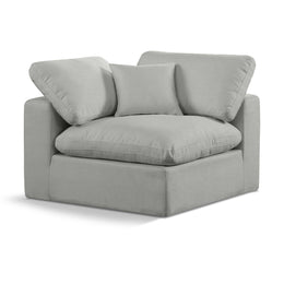 Meridian Comfy Grey Linen Textured Fabric Modular Corner Chair