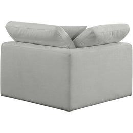 Meridian Comfy Grey Linen Textured Fabric Modular Corner Chair