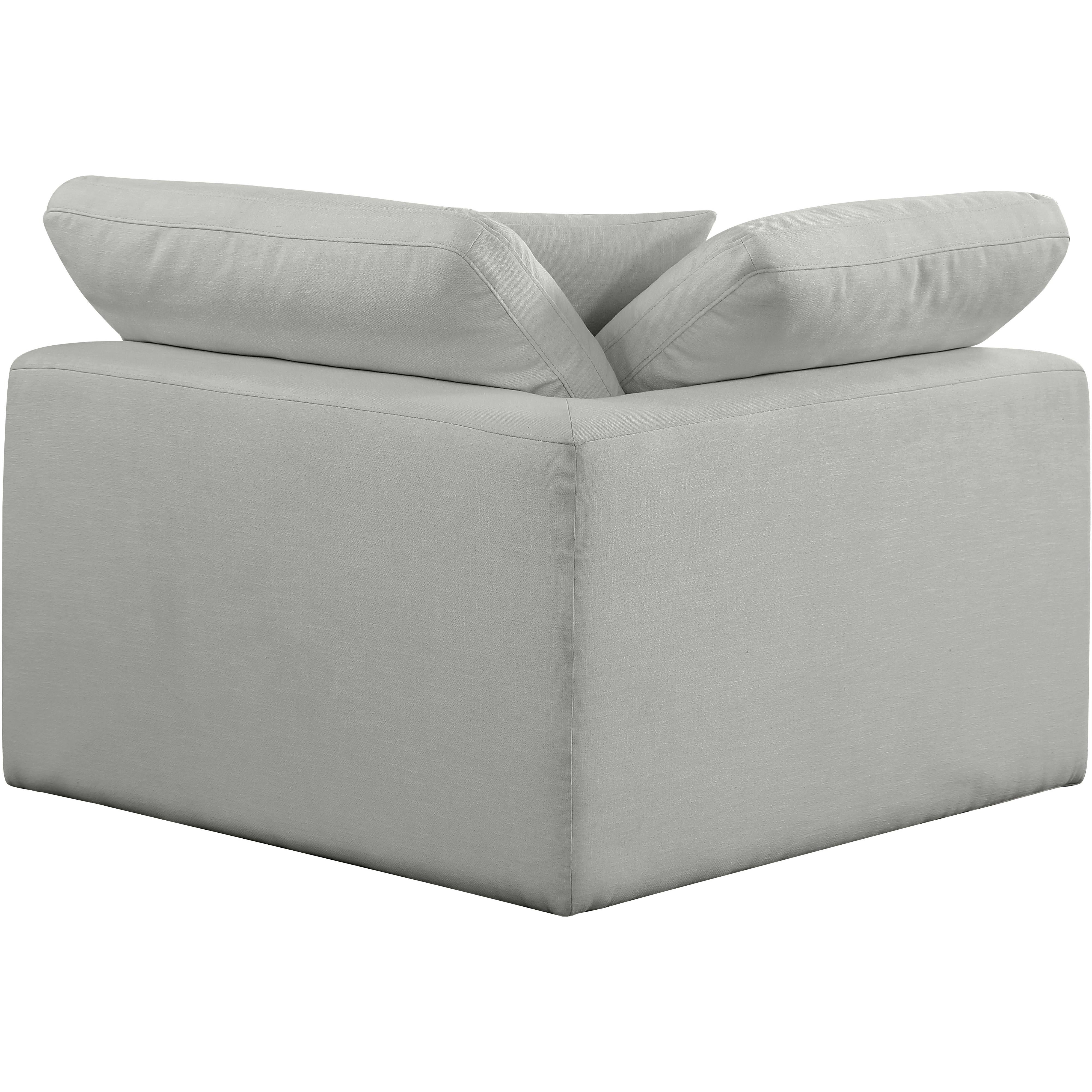 Meridian Comfy Grey Linen Textured Fabric Modular Corner Chair