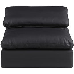 Meridian Comfy Black Vegan Leather Modular Armless Chair