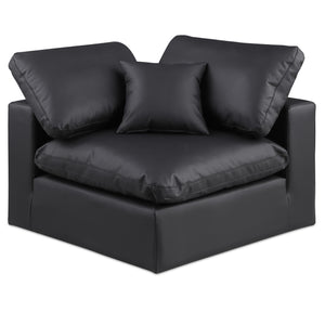 Meridian Comfy Black Vegan Leather Modular Corner Chair