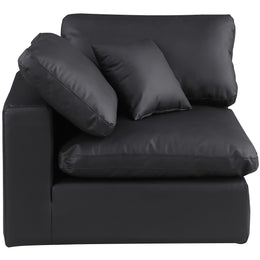 Meridian Comfy Black Vegan Leather Modular Corner Chair