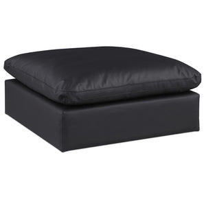 Meridian Comfy Black Vegan Leather Modular Ottoman