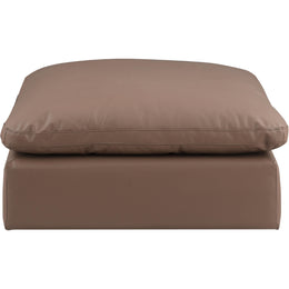 Meridian Comfy Brown Vegan Leather Modular Ottoman