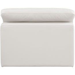 Meridian Comfy Cream Vegan Leather Modular Armless Chair