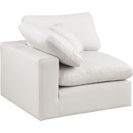 Meridian Comfy Cream Vegan Leather Modular Corner Chair