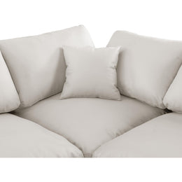 Meridian Comfy Cream Vegan Leather Modular Corner Chair