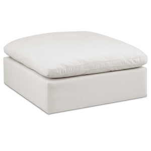 Meridian Comfy Cream Vegan Leather Modular Ottoman