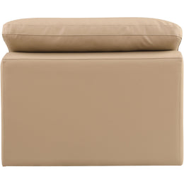 Meridian Comfy Tan Vegan Leather Modular Armless Chair
