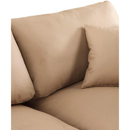 Meridian Comfy Tan Vegan Leather Modular Armless Chair