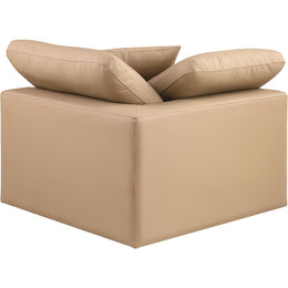 Meridian Comfy Tan Vegan Leather Modular Corner Chair