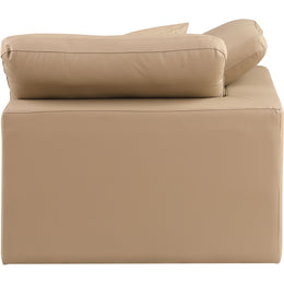 Meridian Comfy Tan Vegan Leather Modular Corner Chair